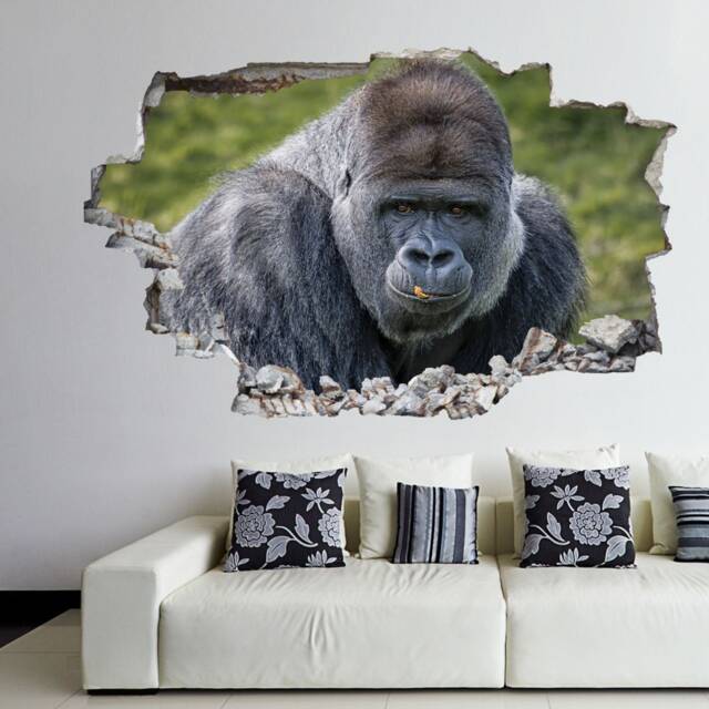 Gorilla Wall Decal Sticker Mural Poster Print Art Kids Bedroom Home Decor Et9