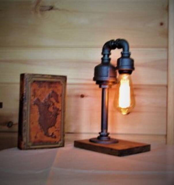 Water Spout Desk Lamp-Dorm Lamp-Table Lamp-Rustic Lamp-Edison Steampunk Lighting-Gifts For Men-Industrial Lights-Home Decor-Desk Accessories - image 1