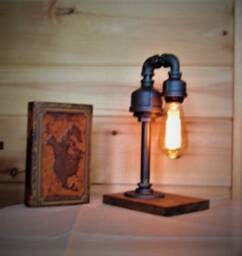 Water Spout Desk Lamp-Dorm Lamp-Table Lamp-Rustic Lamp-Edison Steampunk Lighting-Gifts For Men-Industrial Lights-Home Decor-Desk Accessories - thumbnail 1