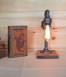 Water Spout Desk Lamp-Dorm Lamp-Table Lamp-Rustic Lamp-Edison Steampunk Lighting-Gifts For Men-Industrial Lights-Home Decor-Desk Accessories - thumbnail 4