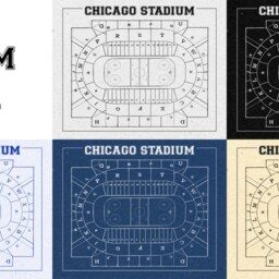 Chicago Blackhawks United Center Blueprint Art Print Vintage Style Hockey Drawing - thumbnail 3
