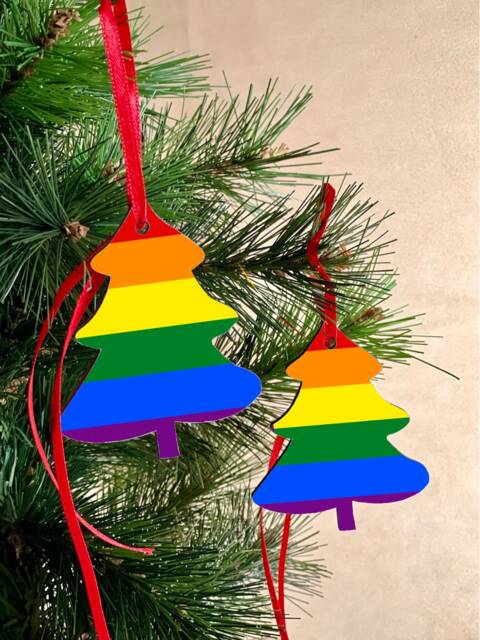 Christmas Ornament Lgbtq+ Pride Decoration. Tree Shaped Hanging Bright - image 1