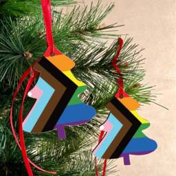 Christmas Ornament Lgbtq+ Pride Decoration. Tree Shaped Hanging Bright - thumbnail 2