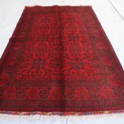4x7 Ft Turkmen Oriental Rug, Afghan Bukhara Handmade Geometric Genuine Khal Mohammedi Area Living Room D??cor Carpet - thumbnail 2
