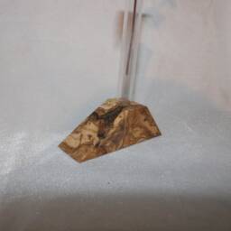 Single Bud Test Tube Vase. Spanish Olive Wood .up Cycled Glass Test Tube.free P&p in UK - thumbnail 2