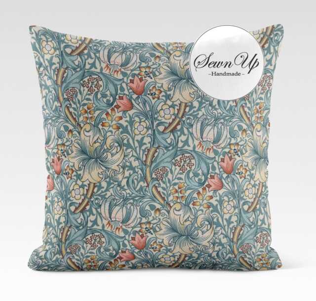 Outdoor Cushion Cover 29 Sizes William Morris Golden Lily Cornflower Handmade Trees Leaf Leaves Gift Waterproof Conservatory Garden - image 1