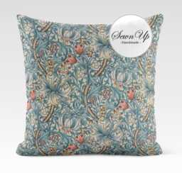 Outdoor Cushion Cover 29 Sizes William Morris Golden Lily Cornflower Handmade Trees Leaf Leaves Gift Waterproof Conservatory Garden - thumbnail 1