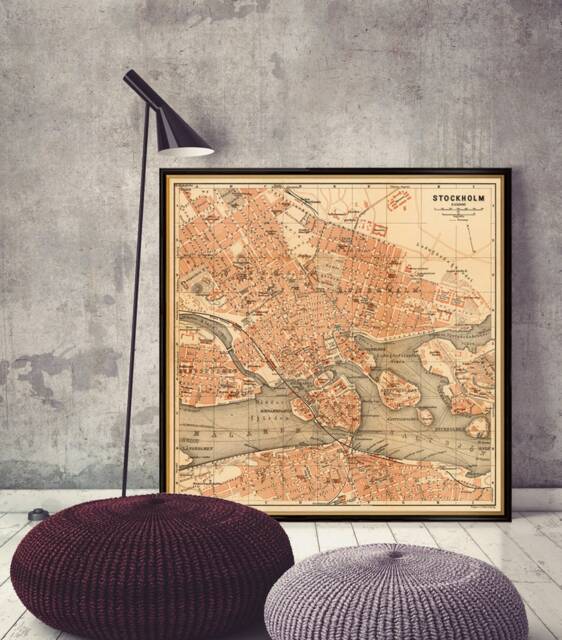Old Map Of Stockholm - Historical Plan Stockholm, Fine Reproduction On Paper Or Canvas - image 1