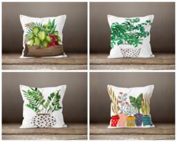 Vase Flower Cushion Cover-Housewarming Pillow Case-Decorative Cover-Living Room Case-Gift For Her Cushion-Handmade Material - thumbnail 1