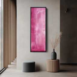 Soft Pink Abstract Tall Vertical Wall Art Narrow Canvas Modern Minimal Artwork For Bedroom Bathroom Hallway Decor - thumbnail 3