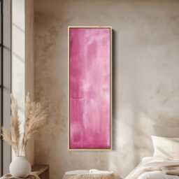 Soft Pink Abstract Tall Vertical Wall Art Narrow Canvas Modern Minimal Artwork For Bedroom Bathroom Hallway Decor