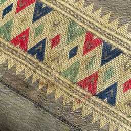 Vintage Hmong Hemp Pillow Handwoven Tribal Textile, Navy Batik - thumbnail 3