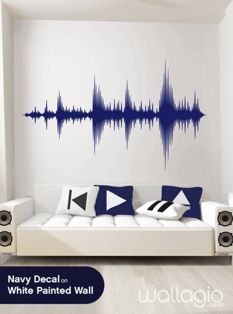 Audio Wave Wall Decal - Sound Sticker Recording Studio Music Producer Speakers Video Room Decor Dance By Wallagio - image 1