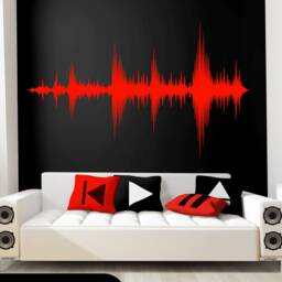 Audio Wave Wall Decal - Sound Sticker Recording Studio Music Producer Speakers Video Room Decor Dance By Wallagio - thumbnail 3