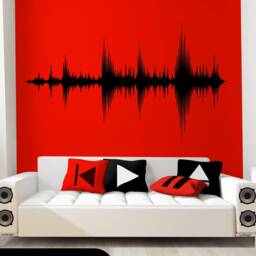 Audio Wave Wall Decal - Sound Sticker Recording Studio Music Producer Speakers Video Room Decor Dance By Wallagio - thumbnail 2