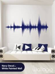 Audio Wave Wall Decal - Sound Sticker Recording Studio Music Producer Speakers Video Room Decor Dance By Wallagio - thumbnail 1