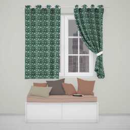 Minimal Sailing Boats Teal Sea Seamless Pattern Readymade Eyelet Ring Top Thermal 100% Blackout Curtains - thumbnail 1