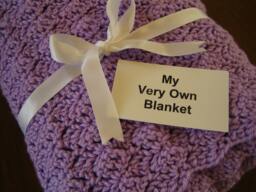 Mauve Hand Crocheted Baby Blanket