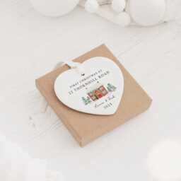 Personalised First Christmas in Our New Home Bauble - Ceramic Xmas Tree Decoration Couple Keepsake - thumbnail 2
