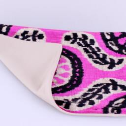Ikat Velvet Pillow Cover, Handmade Cushion, Decorative Throw Pillow, Boho Cushion Turkish Home Decor - thumbnail 4