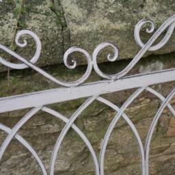 Grey Iron & Fir Wood Garden Bench - Metal Decorative - thumbnail 3