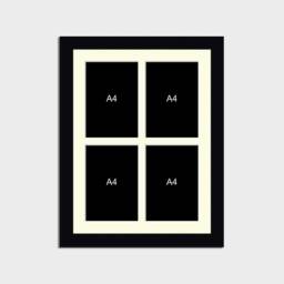 A4 Picture Frame To Hold 4 Photos in A Black Wooden - thumbnail 2