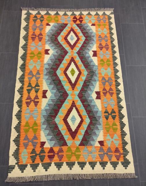 Classic Kilim Rug, Handmade Artisan Afghan Turkish Persian Qashqai Navajo Bohemian Natural Wool Flatweave Multicolour Rug 158x97 cm - image 1
