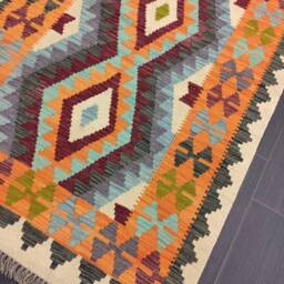 Classic Kilim Rug, Handmade Artisan Afghan Turkish Persian Qashqai Navajo Bohemian Natural Wool Flatweave Multicolour Rug 158x97 cm - thumbnail 2