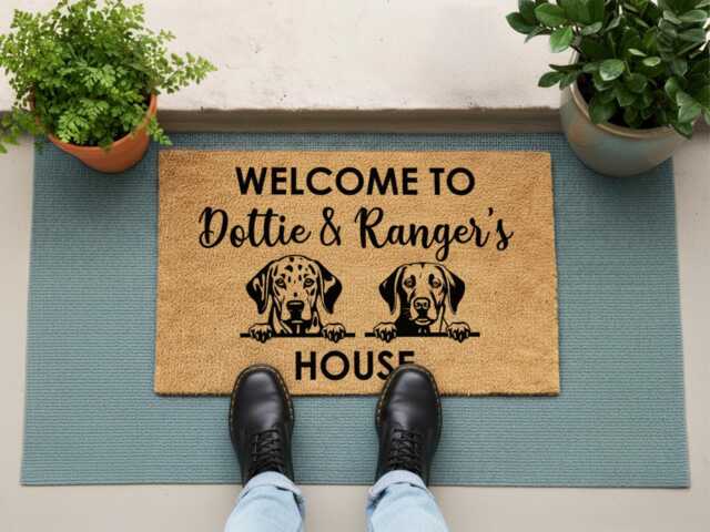Personalized Dog Gift - Custom Breed Mat Welcome To Our House Doormat Door - image 1