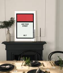Personalised Monopoly Inspired, Print Wall Art , Home Decor, Gift Idea , Any Street Name Number Board Game Prints New Home Card Gift A3 A2 A1 - thumbnail 1