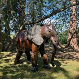 Large Recycled Metal Handmade Safari Elephant. Garden Outdoor Sculpture. Handcrafted Metal Elephant Statue - thumbnail 3