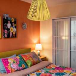 Ochre Gold Pleated Fabric Lampshade Handmade Ceiling Pendant, Table & Floor Lamp - thumbnail 3