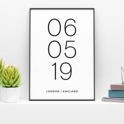 Personalised Date Print - Anniversary Gift Valentines Day Wedding Date Paper - thumbnail 2