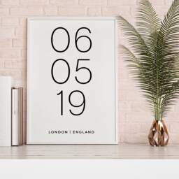 Personalised Date Print - Anniversary Gift Valentines Day Wedding Date Paper - thumbnail 3