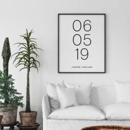 Personalised Date Print - Anniversary Gift Valentines Day Wedding Date Paper - thumbnail 1