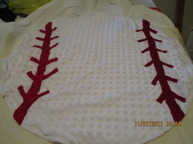 Baby Baseball Blanket 35 By 35 - image 1