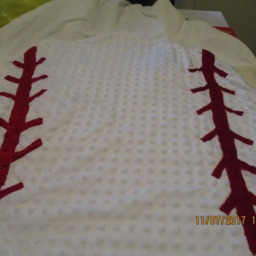 Baby Baseball Blanket 35 By 35 - thumbnail 2