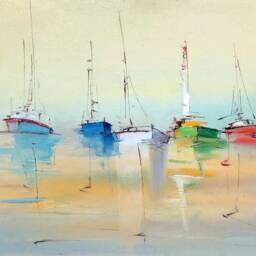 Sailing Boats Watercolored Fine Art Printed Custom Made Window - Mar45 Roller Blind Regular Or Blackout Shading - thumbnail 3