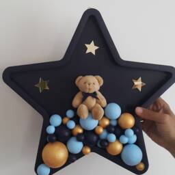 Baby Room Wall Decor, Nursery Decor , Gifts Wooden Teddy Bear Art, Door Ornament - thumbnail 3