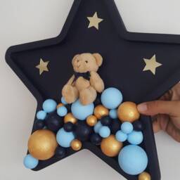 Baby Room Wall Decor, Nursery Decor , Gifts Wooden Teddy Bear Art, Door Ornament - thumbnail 4
