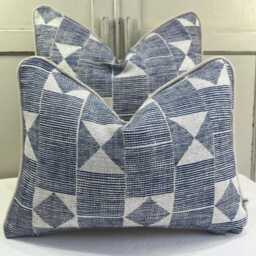 Cushions Made in Fermoie Flag Decorative Dark Blue Neutral Linen Cushion Pillow Throw Cover - thumbnail 1