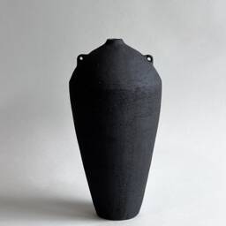 K??p #s3, Black Ceramic Sculptural Vase, Minimalist Gift For Him, Decorative Vase - thumbnail 1