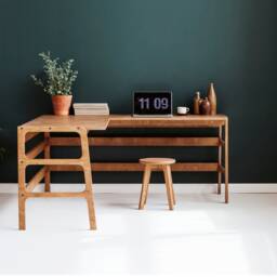 L Shaped Desk, Custom Corner Reversible Left/Right, Mid Century Modern Home Office Desk