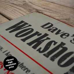 Personalised Workshop Mechanic Sign - Custom Retro Metal Garage Decor Art in A5, A4, A3 - thumbnail 3
