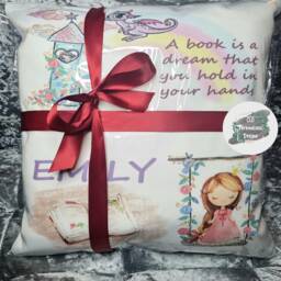 Personalised Princess Pocket Book Cushion, Storytime Decor - thumbnail 3