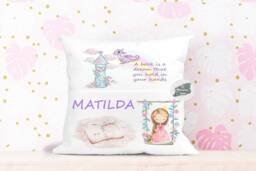 Personalised Princess Pocket Book Cushion, Storytime Decor - thumbnail 1