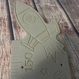 Rocket Height Chart, Wooden Growth Mdf Watch Me Grow Rocket Bedroom Decor, Space - thumbnail 2