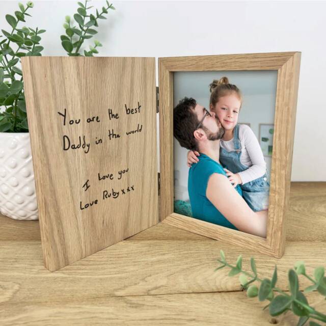 Personalised Handwriting Wooden Photo Frame - Keepsake Gift - image 1
