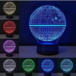 Death Star 3D Illusion Personalised Smart App Control Night Light Bluetooth, Music, 7&16M Colour Mobile App , Gift Led Lamp - thumbnail 2