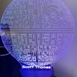 Death Star 3D Illusion Personalised Smart App Control Night Light Bluetooth, Music, 7&16M Colour Mobile App , Gift Led Lamp - thumbnail 4
